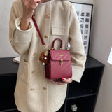 Square Leather Shoulder Bag Crossbody Clutch Casual Messenger