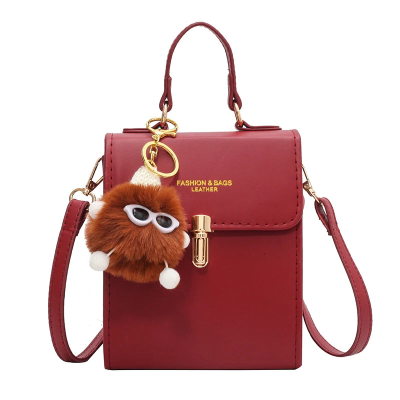 Square Leather Shoulder Bag Crossbody Clutch Casual Messenger