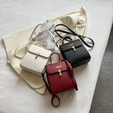 Square Leather Shoulder Bag Crossbody Clutch Casual Messenger