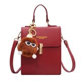 Square Leather Shoulder Bag Crossbody Clutch Casual Messenger