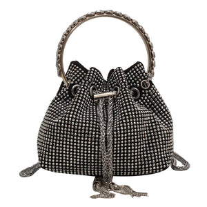 Diamond Drawstring Evening Vintage Shoulder Bag For Women