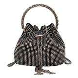 Diamond Drawstring Evening Vintage Shoulder Bag For Women