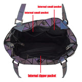 Luminous Geometric Bucket Bag Set with Shoulder Bag