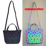 Luminous Geometric Bucket Bag Set with Shoulder Bag