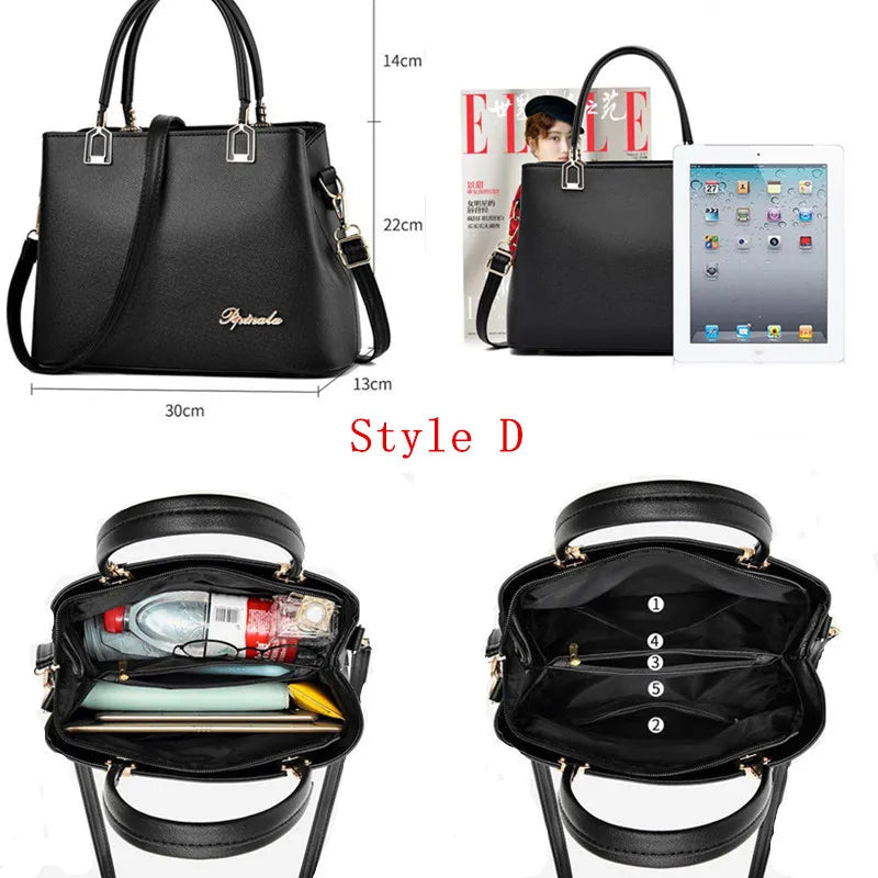 Large Vintage PU Leather Women Bag