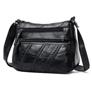 Brown PU Leather Women's Crossbody Bag with Pockets