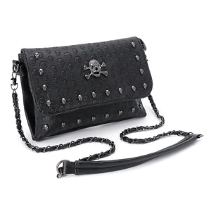 Gothic Skull Rivet Handbag Chain Crossbody Shoulder Bag