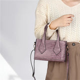 Women Stone Pattern Shoulder Bag Small Crossbody Top Handle Handbag