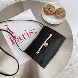Crocodile Crossbody Messenger Bag Small Square Shoulder Bag