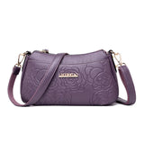 Small Leather Crossbody Messenger Bag for Women
