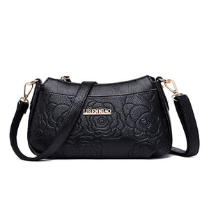 Small Leather Crossbody Messenger Bag for Women