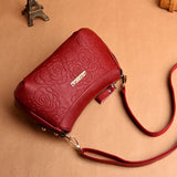 Small Leather Crossbody Messenger Bag for Women