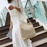 Summer Beach Bag Rattan Woven Straw Large Tote Bohemia