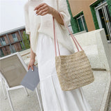 Summer Beach Bag Rattan Woven Straw Large Tote Bohemia