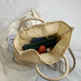Woven Straw Beach Bag Large Capacity Tote Shoulder Bag Bohemia