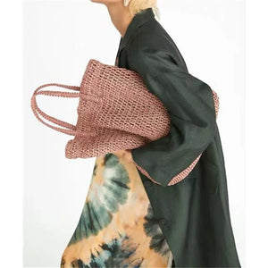 Women Straw Beach Bag Large Capacity Bohemia Shoulder Bag