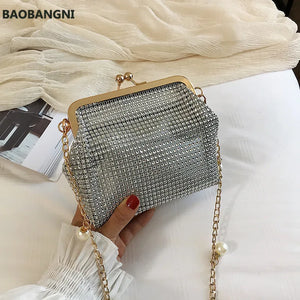 Women Handbag Soft Bead Diamond Evening Bag