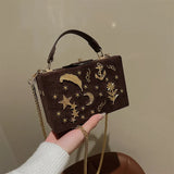 Vintage Star Moon Shoulder Messenger Bag with Chain