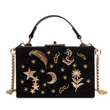 Vintage Star Moon Shoulder Messenger Bag with Chain
