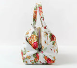 Canvas Floral Printing Tote Bag for Women Girls Small Purse