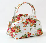 Canvas Floral Printing Tote Bag for Women Girls Small Purse