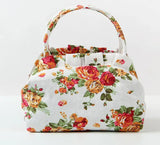 Canvas Floral Printing Tote Bag for Women Girls Small Purse