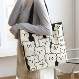 Canvas Shoulder Bag College Students Shopping Handbag