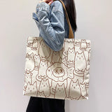 Canvas Shoulder Bag College Students Shopping Handbag