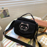 Corduroy Shoulder Bag Casual Preppy Style Small Hand Bag