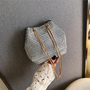 Rhinestone Mini Bucket Bag Crossbody Evening Bag