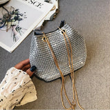 Rhinestone Mini Bucket Bag Crossbody Evening Bag