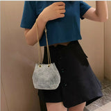 Rhinestone Mini Bucket Bag Crossbody Evening Bag