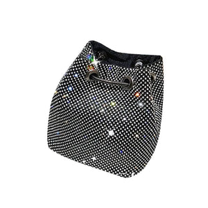 Rhinestone Mini Bucket Bag Shining Crossbody Purse Diamond Women Chain