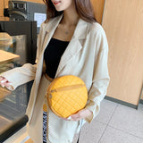 Women Lattice Shoulder Bags High Leather Crossbody Purses