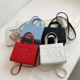Women Handbags Letters Tote Bag Pu Leather Shoulder Crossbody Bags