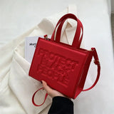 Women Handbags Letters Tote Bag Pu Leather Shoulder Crossbody Bags