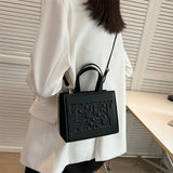 Women Handbags Letters Tote Bag Pu Leather Shoulder Crossbody Bags