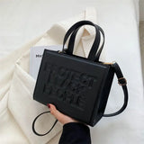 Women Handbags Letters Tote Bag Pu Leather Shoulder Crossbody Bags