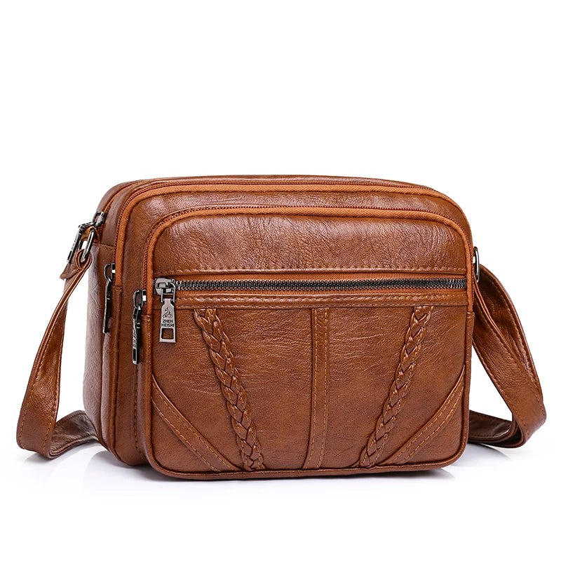 Women Small Crossbody Bag Soft PU Leather Messenger Bag Ladies Flap Bag