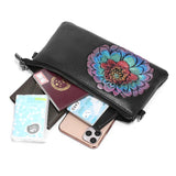 Flower Leather Messenger Bag for Women