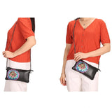 Flower Leather Messenger Bag for Women