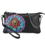 Flower Leather Messenger Bag for Women