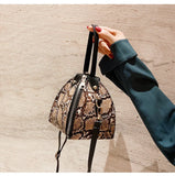 Leopard Print Leather Shoulder Bag Women Handbags Messenger Bags