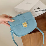Small PU Leather Crossbody Bag Solid Color Lady Travel Bag
