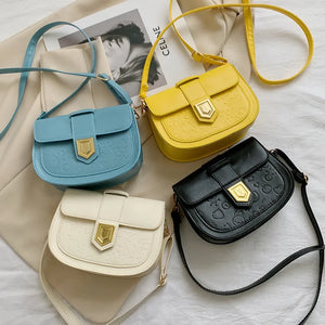 Small PU Leather Crossbody Bag Solid Color Lady Travel Bag