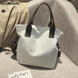 Retro Canvas Tote Shoulder Bag Women Crossbody Large Capacity Solid Bag