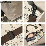 Retro Canvas Tote Shoulder Bag Women Crossbody Large Capacity Solid Bag