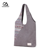 Retro Floral Canvas Tote Shoulder Bag Beach National Bolsas Feminina