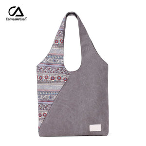 Retro Floral Canvas Tote Shoulder Bag Beach National Bolsas Feminina