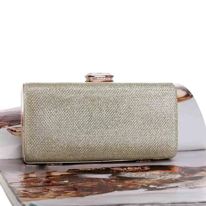 Sequins Evening Bag Diamonds Clutch Silver